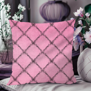 Minimales Vintages Blumenmuster Rosa Kissen