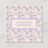 Minimales Violet-Blätter-Muster Quadratische Visitenkarte (Vorderseite)