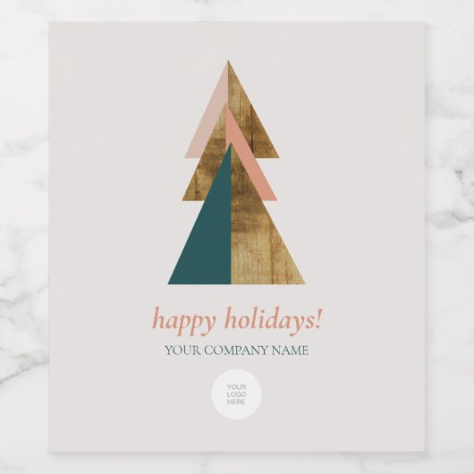 Minimales Weihnachtsbaum-Logo-Geschenk Weinetikett (Einzelnes Label)