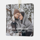 Minimales Weihnachtscouples Foto Keramikornament (Links)
