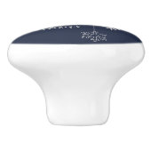 Minimales Weihnachtsdesign mit Schneeflocken Keramikknauf (Seitenansicht)