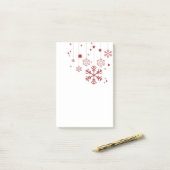 Minimales Weihnachtsdesign mit Schneeflocken Post-it Klebezettel (Auf Schreibtisch)