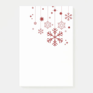 Minimales Weihnachtsdesign mit Schneeflocken Post-it Klebezettel