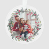 Minimales Weihnachtsfest-Foto | Moderne Mistletoe Ornament (Vorderseite)