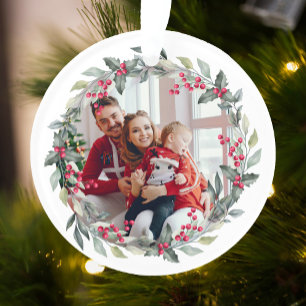 Minimales Weihnachtsfest-Foto   Moderne Mistletoe Ornament