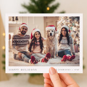 Minimales Weihnachtsfest-Foto | Modernes Familienp Feiertagskarte