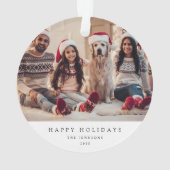 Minimales Weihnachtsfest-Foto | Modernes Familienp Ornament (Rückseite)