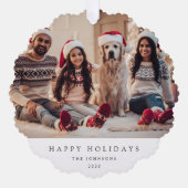 Minimales Weihnachtsfest-Foto | Modernes Familienp Ornament Karte (Vorderseite)