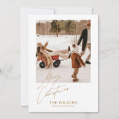 Minimales Weihnachtsfest Modernes Foto Feiertagskarte (Vorderseite)