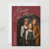 Minimales Weihnachtsgeschenk Foto Feiertagskarte (Vorderseite)