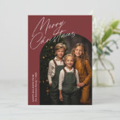 Minimales Weihnachtsgeschenk Foto Feiertagskarte (Stehend Vorderseite)