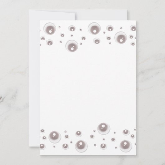 Minimales weißes Pearl-Brautparty Einladung (Rückseite)