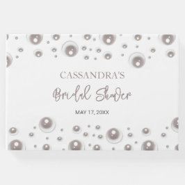 Minimales weißes Pearl-Brautparty Gästebuch