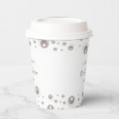 Minimales weißes Pearl-Brautparty Pappbecher (Links)