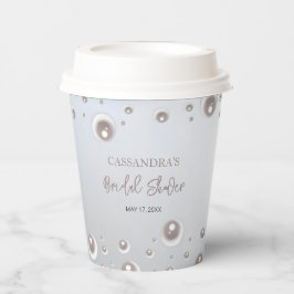 Minimales weißes Perlsilber-Brautparty Pappbecher