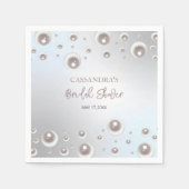 Minimales weißes Perlsilber-Brautparty Serviette (Vorderseite)