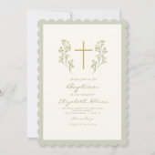 Minimales Weißkreuz der Blume Einladung (Vorderseite)