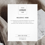 Minimales White Business-Marketing für Logo Flyer<br><div class="desc">Einfaches Business-Flyer.</div>