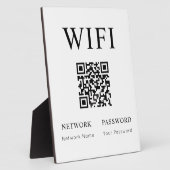 Minimales Wifi-Passwort-Zeichen mit QR-Code Plaque Fotoplatte (Seite)