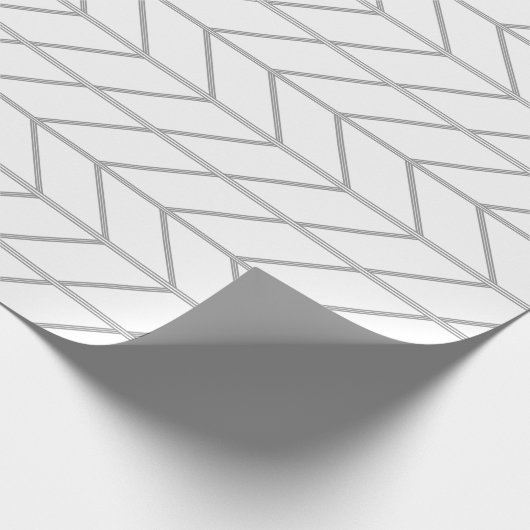 Minimales Zickzack Muster in Weiß Geschenkpapier (Ecke)