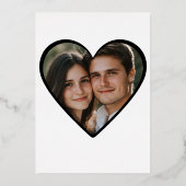 Minimales Zwei-Herz-Schwarz-weißes Duschbad Foto Folieneinladung (Rückseite)