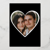 Minimales Zwei-Herz-Schwarz-weißes Duschbad Foto Folieneinladung (Rückseite)