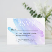 Minimalfarbenblaue lila RSVP-Karte RSVP Karte (Stehend Vorderseite)