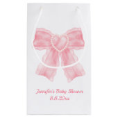 Minimalfarbene Rosa Bugmädchen-Babydusche Kleine Geschenktüte (Rückseite)