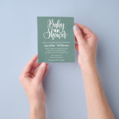 Minimalgrüne, weiße Babydusche Flyer (Gruppe)