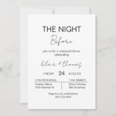 Minimali Hochzeit Probe Dinner The Night Before Einladung (Vorderseite)