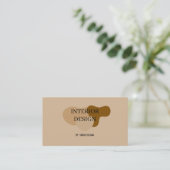 Minimalis Beige Innendesign Visitenkarte (Stehend Vorderseite)