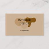 Minimalis Beige Innendesign Visitenkarte (Vorderseite)