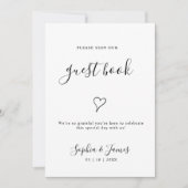 Minimalis Wedding Guest Book - Schild, Einladung (Vorderseite)