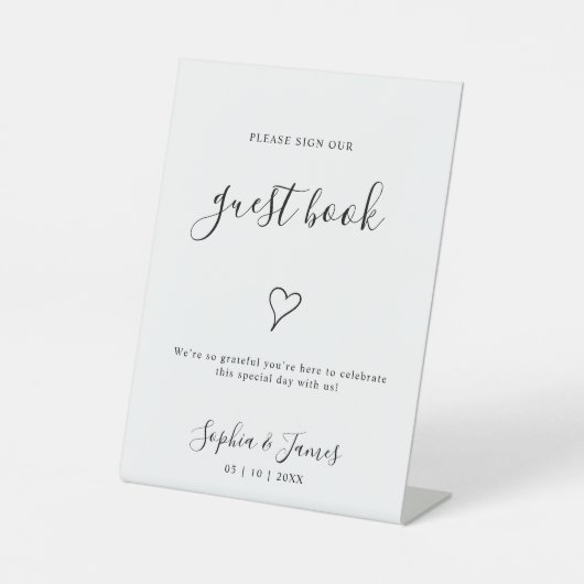 Minimalis Wedding Guest Book - Schild, Sockelschild (Vorderseite)