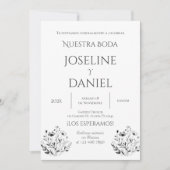 Minimalis Wedding Invitation in Spanish Einladung (Vorderseite)