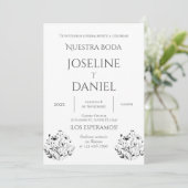 Minimalis Wedding Invitation in Spanish Einladung (Stehend Vorderseite)