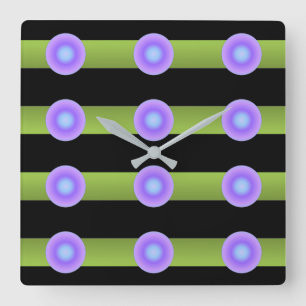 Minimalism Avant-Garde Lime Green and Indigo Quadratische Wanduhr