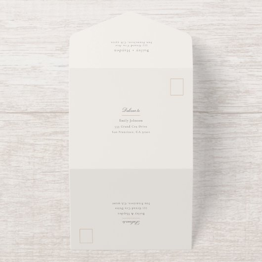 Minimalism Foil Block Wedding All-in-One-Einladung (Außenseite)