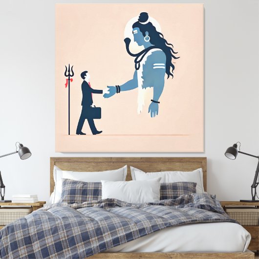 minimalism image of an ordinary person greeting go leinwanddruck (Insitu (Schlafzimmer))