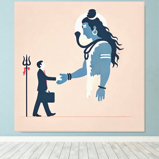 minimalism image of an ordinary person greeting go leinwanddruck (Insitu (Holzboden))