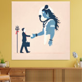 minimalism image of an ordinary person greeting go leinwanddruck (Insitu (Wohnzimmer))