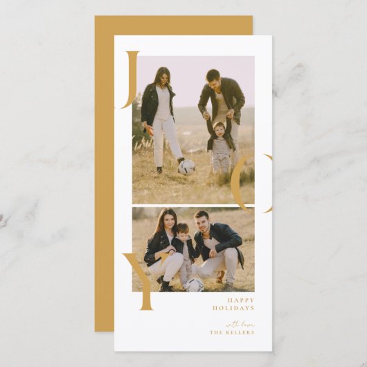 Minimalismus 2 Foto Collage Fotokarte Feiertagskarte (Vorne/Hinten)