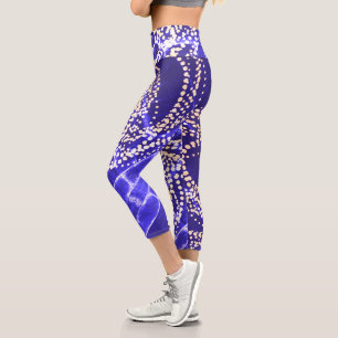 Minimalismus Abstract Art Muster Blau Grau Pink Capri Leggings