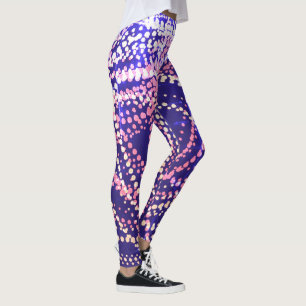 Minimalismus Abstract Art Muster Blau Grau Pink Leggings