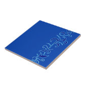 Minimalismus Abstrakt Art Blue Hand Zeichnend Fliese (Seite)