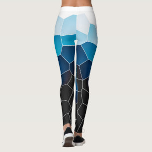 Minimalismus Abstrakt Art Blue White Cells Leggings