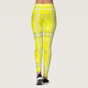 Minimalismus Abstrakt Art Gelb Weiße Leggings