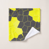 Minimalismus Abstrakt Art Gelb Weiße Zellen Badhandtuch Set (Waschlappen)