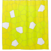 Minimalismus Abstrakt Art Gelb Weiße Zellen Duschvorhang (Vorderseite)