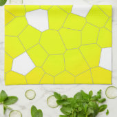 Minimalismus Abstrakt Art Gelb Weiße Zellen Geschirrtuch (Gefaltet)